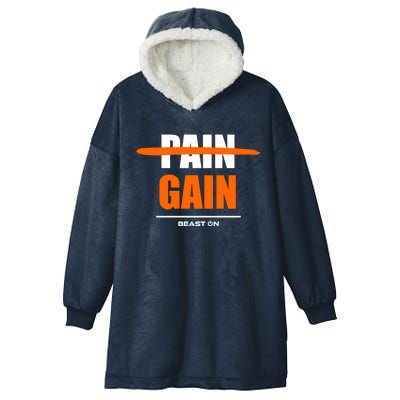 No Pain No Gain Gym Bodybuilding Gains Fitness Workout Gift Hooded Wearable Blanket