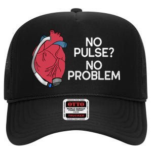 No Pulse No Problem Heartmate Lvad Heart Cvicu High Crown Mesh Back Trucker Hat