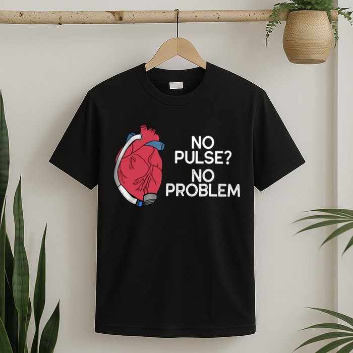 No Pulse No Problem Heartmate Lvad Heart Cvicu T-Shirt