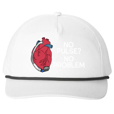 No Pulse No Problem Heartmate Lvad Heart Cvicu Snapback Five-Panel Rope Hat