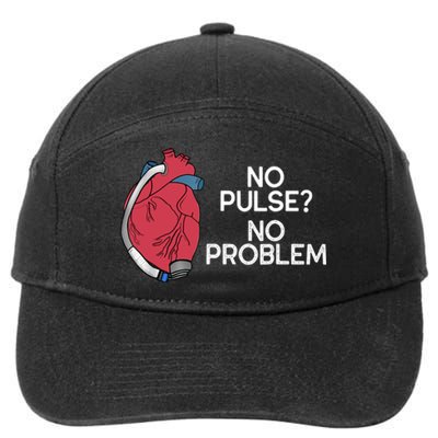 No Pulse No Problem Heartmate Lvad Heart Cvicu 7-Panel Snapback Hat