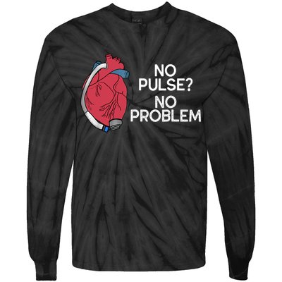 No Pulse No Problem Heartmate Lvad Heart Cvicu Tie-Dye Long Sleeve Shirt