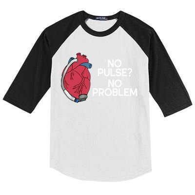 No Pulse No Problem Heartmate Lvad Heart Cvicu Kids Colorblock Raglan Jersey