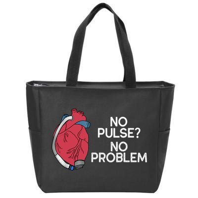 No Pulse No Problem Heartmate Lvad Heart Cvicu Zip Tote Bag