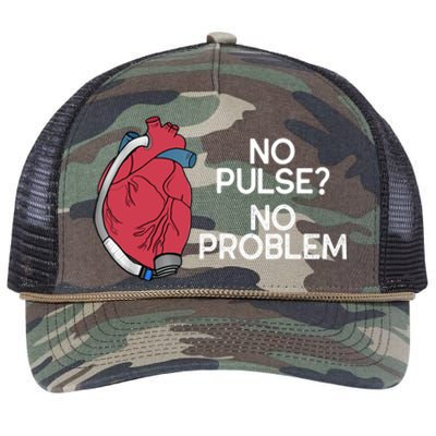 No Pulse No Problem Heartmate Lvad Heart Cvicu Retro Rope Trucker Hat Cap