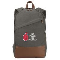 No Pulse No Problem Heartmate Lvad Heart Cvicu Cotton Canvas Backpack