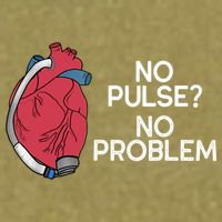 No Pulse No Problem Heartmate Lvad Heart Cvicu Garment-Dyed Women's Muscle Tee