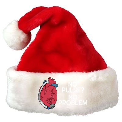 No Pulse No Problem Heartmate Lvad Heart Cvicu Premium Christmas Santa Hat