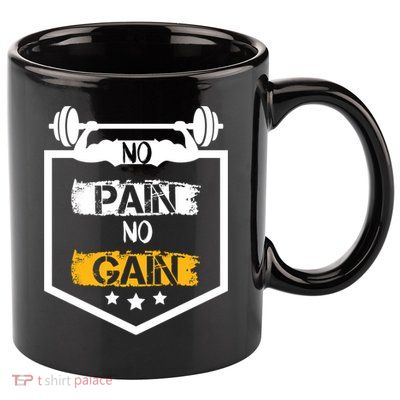 No Pain No Gain Gym Workout Fitness Training Cool Gift 11oz C Handle Ceramic Mug