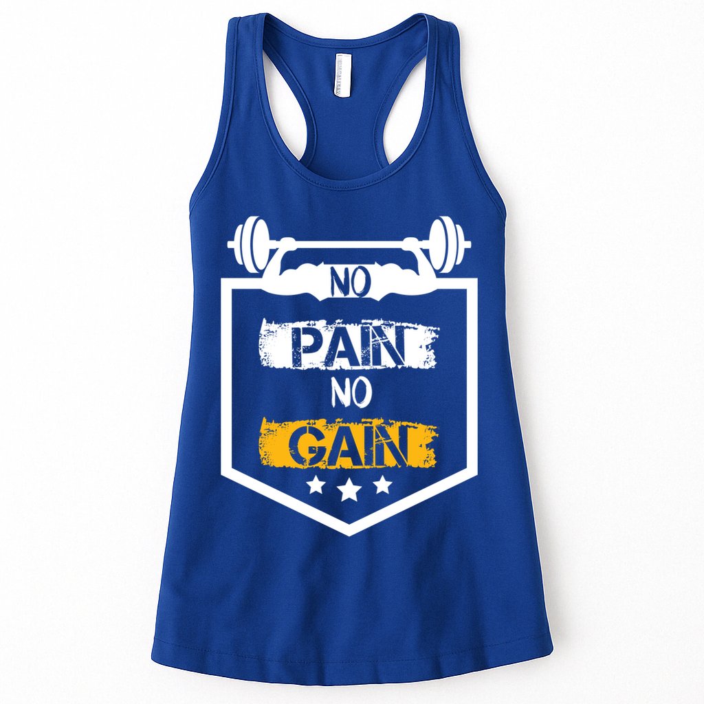No Pain No Gain Gym Workout Fitness Training Cool Gift Womens Tank Top