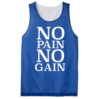 No Pain No Gain Motivation Funny Gift Mesh Reversible Basketball Jersey Tank