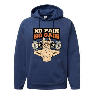 No Pain No Gain Gift Performance Fleece Hoodie