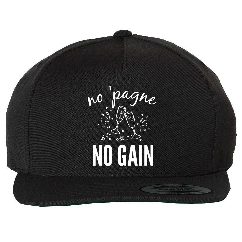 No Pagne No Gain Wool Snapback Cap