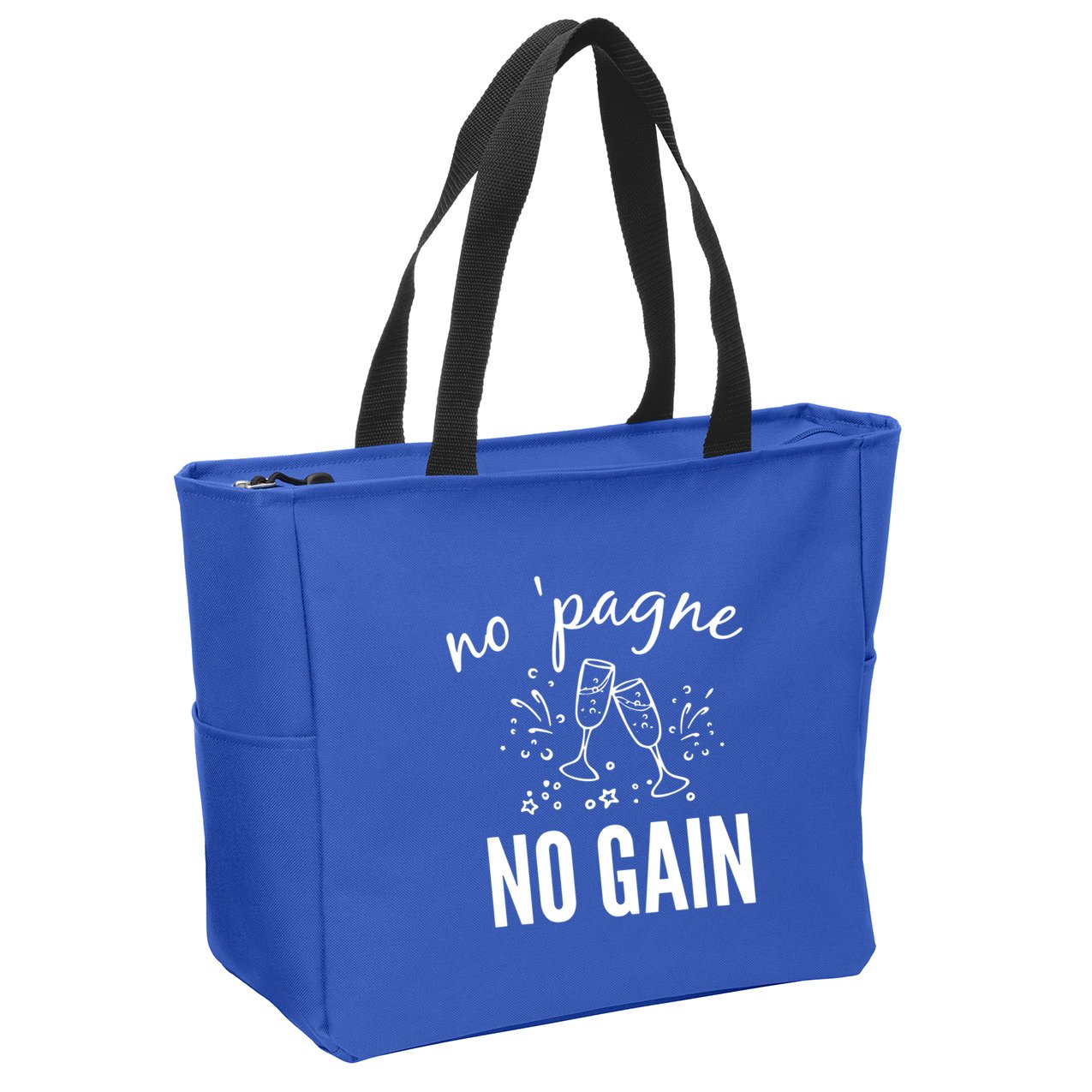 No Pagne No Gain Zip Tote Bag
