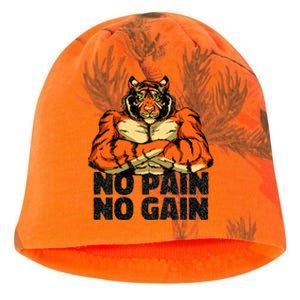 No Pain No Gain Tiger Gym Workout Mma Bodybuilding Fitness Gift Kati - Camo Knit Beanie