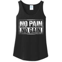 No Pain No Gain Gym Workout & Fitness Training Ladies Essential Tank