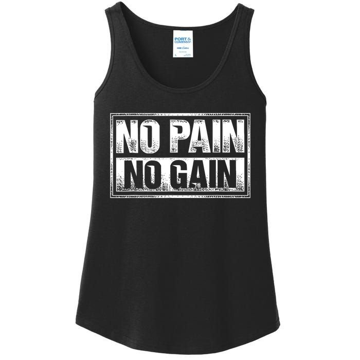 No Pain No Gain Gym Workout & Fitness Training Ladies Essential Tank