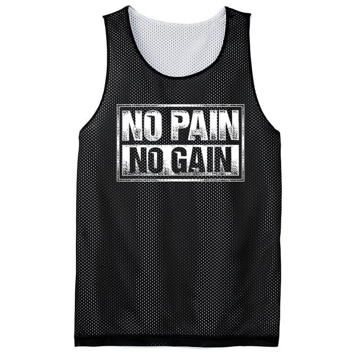 No Pain No Gain Gym Workout & Fitness Training Mesh Reversible Basketball Jersey Tank