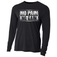 No Pain No Gain Gym Workout & Fitness Training Cooling Performance Long Sleeve Crew