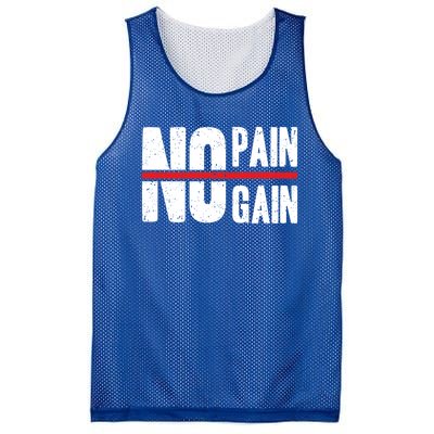 No Pain No Gain Typography Cool Gift Mesh Reversible Basketball Jersey Tank