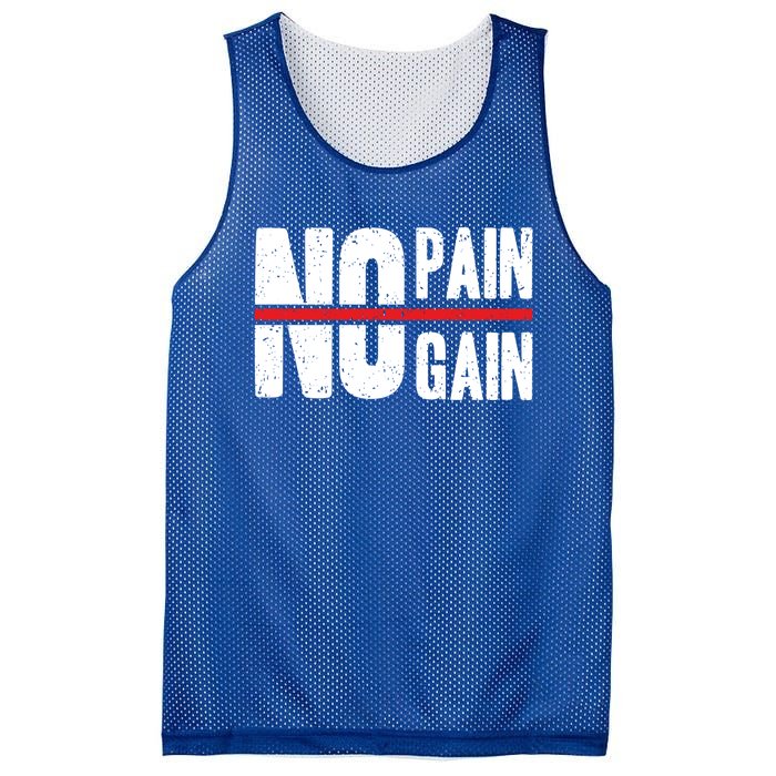 No Pain No Gain Typography Cool Gift Mesh Reversible Basketball Jersey Tank