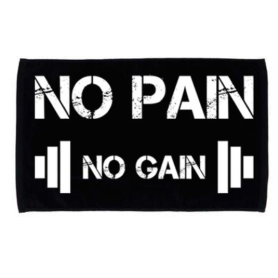 No Pain No Gain Workout Motivation Cool Gift Microfiber Hand Towel