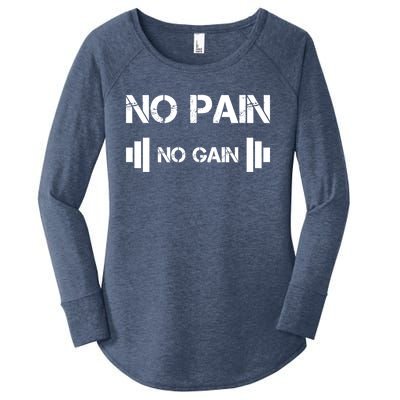 No Pain No Gain Workout Motivation Cool Gift Women's Perfect Tri Tunic Long Sleeve Shirt