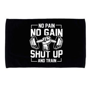 No Pain No Gain Weighlifter Prefunny Giftworkout Motivational Quote Meaningful G Microfiber Hand Towel