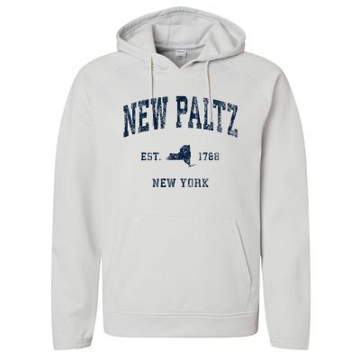 New Paltz New York Ny Vintage Athletic Performance Fleece Hoodie