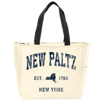New Paltz New York Ny Vintage Athletic Zip Tote Bag