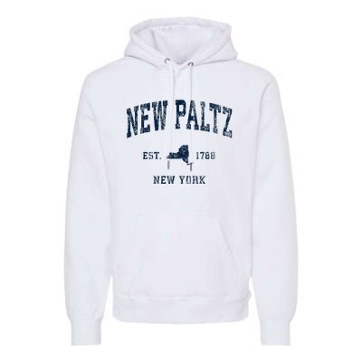 New Paltz New York Ny Vintage Athletic Premium Hoodie