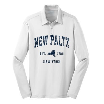 New Paltz New York Ny Vintage Athletic Silk Touch Performance Long Sleeve Polo