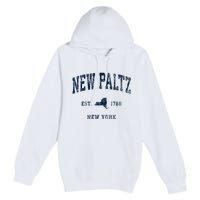 New Paltz New York Ny Vintage Athletic Premium Pullover Hoodie