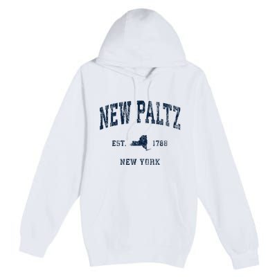 New Paltz New York Ny Vintage Athletic Premium Pullover Hoodie