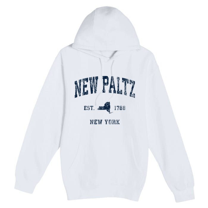 New Paltz New York Ny Vintage Athletic Premium Pullover Hoodie