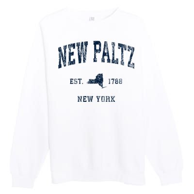 New Paltz New York Ny Vintage Athletic Premium Crewneck Sweatshirt