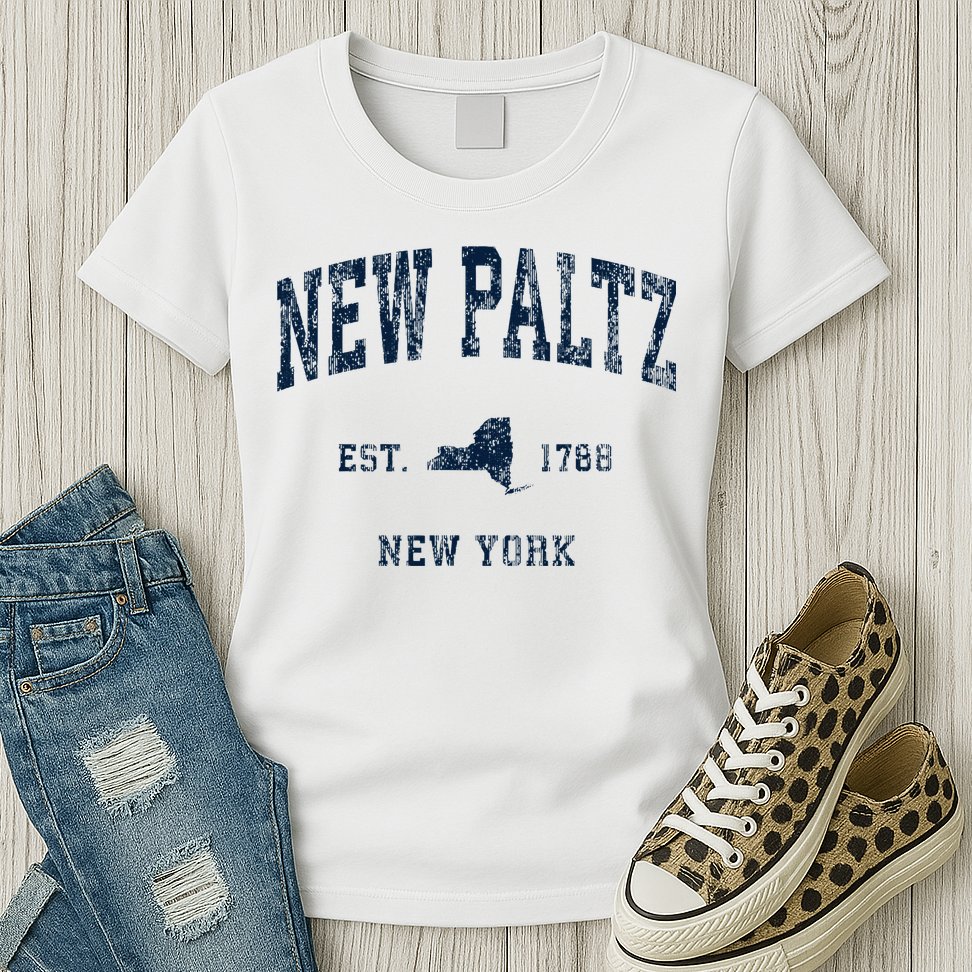 New Paltz New York Ny Vintage Athletic Womens T-Shirt
