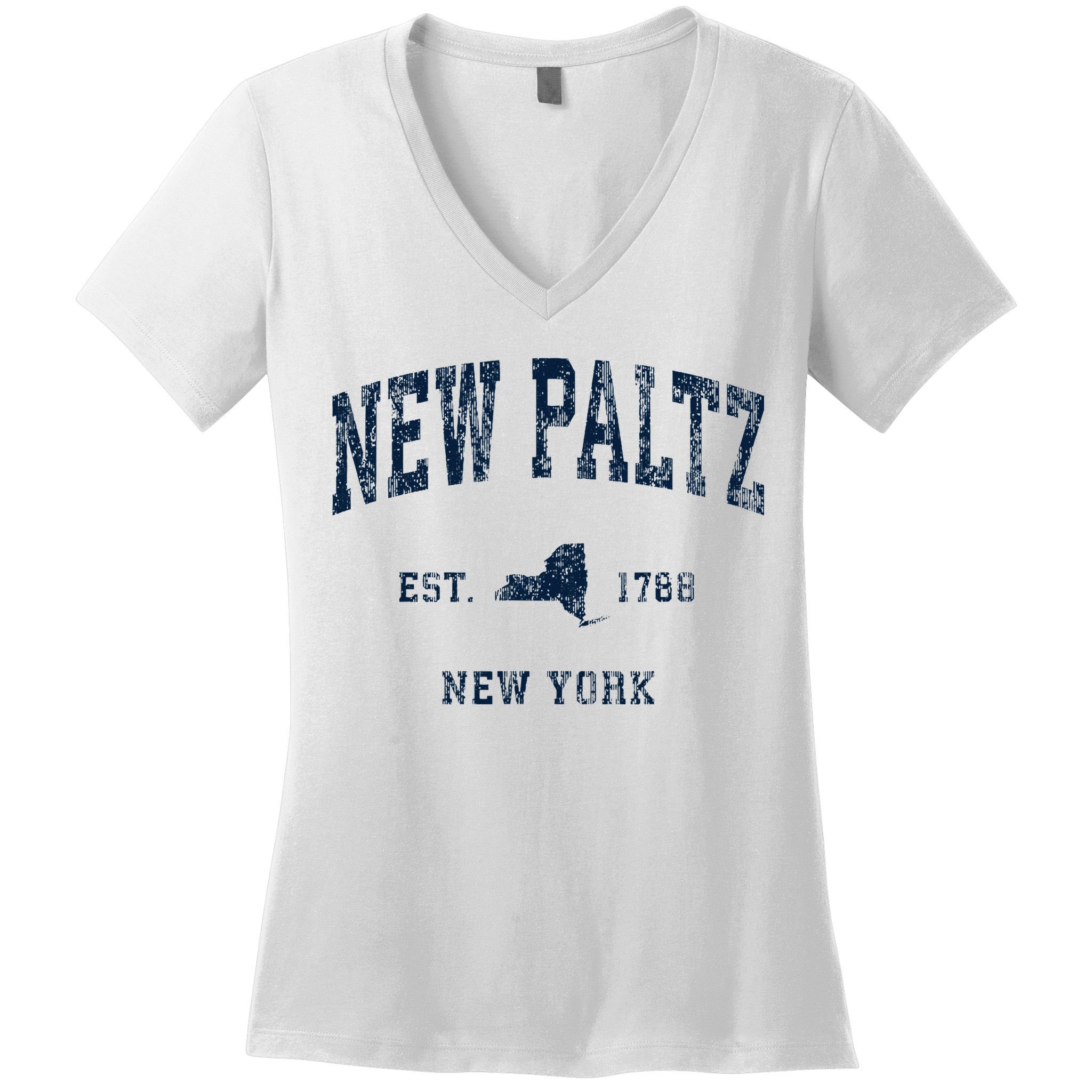 New Paltz New York Ny Vintage Athletic Women's V-Neck T-Shirt