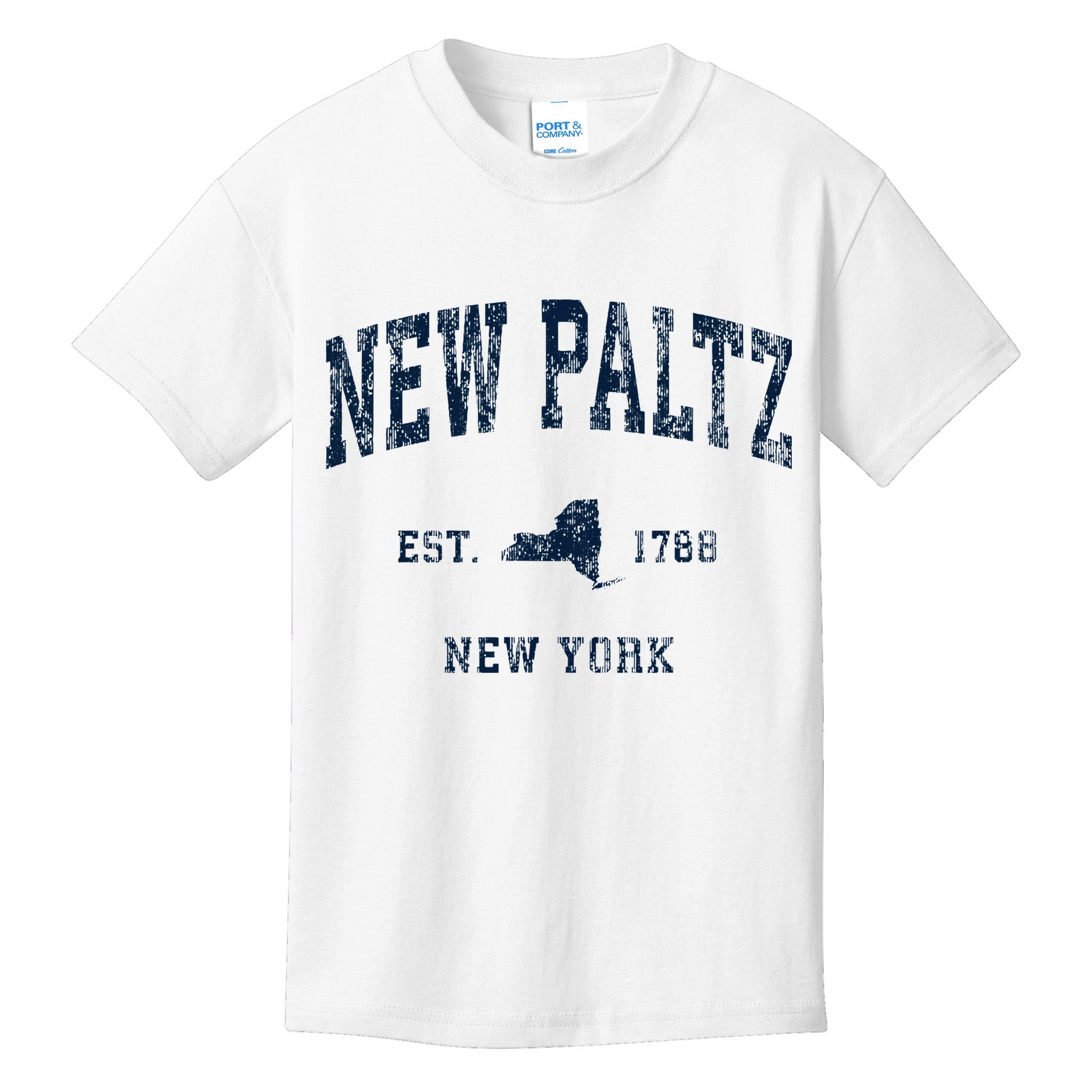 New Paltz New York Ny Vintage Athletic Kids T-Shirt