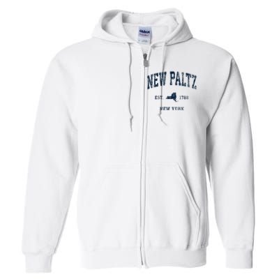 New Paltz New York Ny Vintage Athletic Full Zip Hoodie