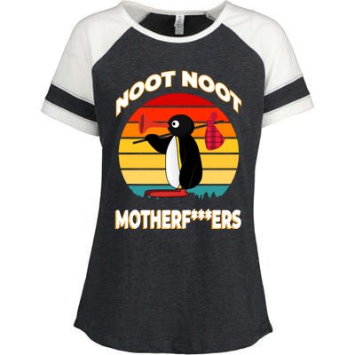 Noot Pingu Noot Meme Enza Ladies Jersey Colorblock Tee