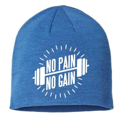 No Pain No Gain Muscle Workout Exercise Gym Bodybuilding Meaningful Gift Sustainable Beanie