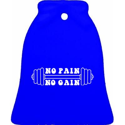 No Pain No Gain Gift Gym Workout Motivational Cute Gift Ceramic Bell Ornament