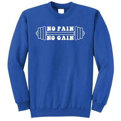 No Pain No Gain Gift Gym Workout Motivational Cute Gift Tall Sweatshirt