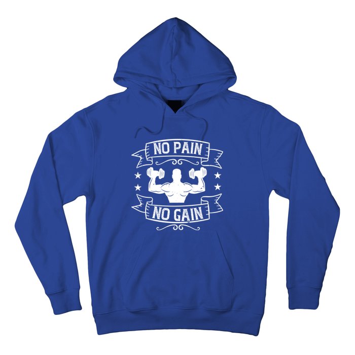 No Pain No Gain Gift Motivational Gym Workout Great Gift Hoodie