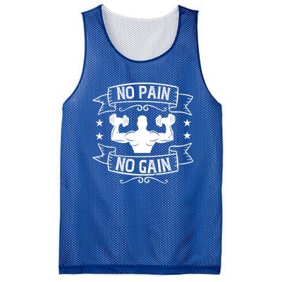 No Pain No Gain Gift Motivational Gym Workout Great Gift Mesh Reversible Basketball Jersey Tank