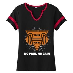 No Pain No Gain Gym Workout Exercise Great Gift Ladies Halftime Notch Neck Tee