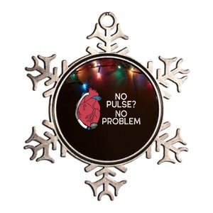 No Pulse No Problem Hm3 Lvad Heart Cvicu Centricular Assist Metallic Star Ornament