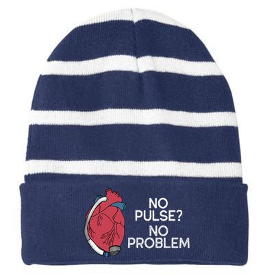 No Pulse No Problem Hm3 Lvad Heart Cvicu Centricular Assist Striped Beanie with Solid Band