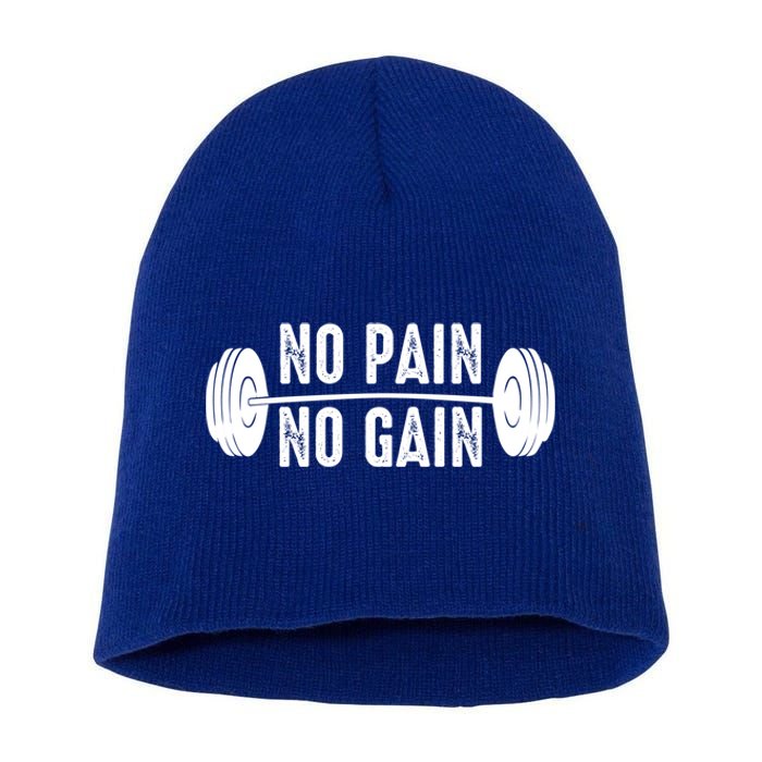 No Pain No Gain Gym Workout Fitness Gift Short Acrylic Beanie